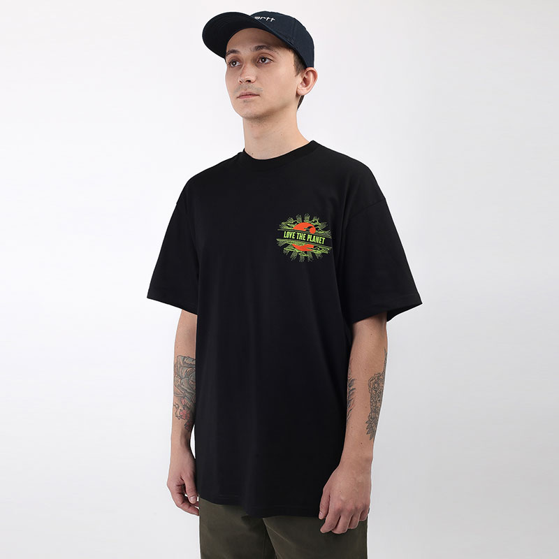 мужская черная футболка Carhartt WIP Love Planet T-shirt I028497-black - цена, описание, фото 4